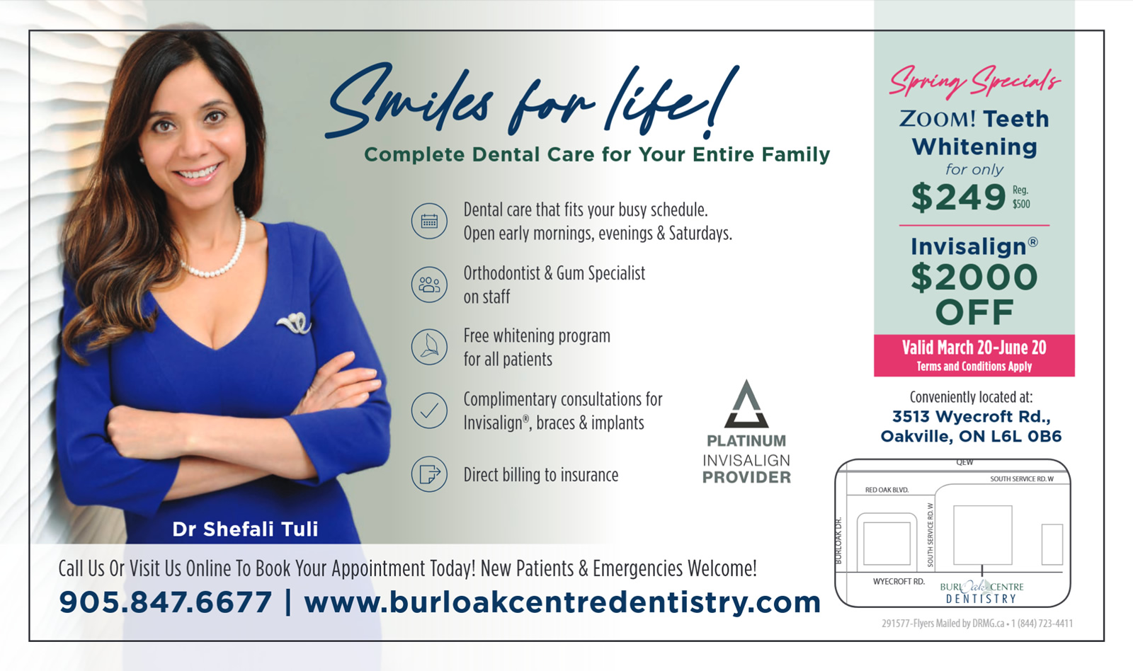 Dentist Oakville - Burloak Centre Dentistry - Spring Specials Zoom Teeth Whitening for Entire Family